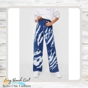 Bleached High Waisted Straight Leg Jeans